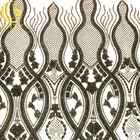 Aangepast Zwart 3D Gepareld Kant Mesh Crystal Embroidery Tulle Fabric