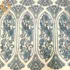Borduurwerk van vlek het Blauwe Mesh Beaded Lace Fabric Sewing voor Kledingstuk
