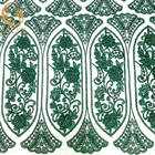 Aangepaste Emerald Green Embroidery Lace Fabric Geparelde Sequined-Decoratie
