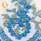 De schitterende Decoratie van de het Kantversiering van de Kledings Blauwe Manier 1 yardlengte met Stenen