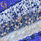 In water oplosbare Sequined-Kantstof 135cm Met de hand gemaakt Breedte Afrikaans Textielpatroon