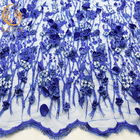 20% van het Kantstoffen van het polyesterhuwelijk de Decoratie Bloemen Geborduurd Mesh Fabric
