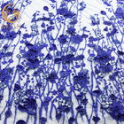 20% van het Kantstoffen van het polyesterhuwelijk de Decoratie Bloemen Geborduurd Mesh Fabric