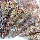Manier George Embroidery Lace Fabrics Green Mesh Handmade 20% Polyeter