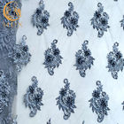 Modieus Aangepast Grey Lace Fabric Mesh Embroidered parelde Bruids Stof