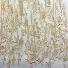 Gevoelige van het de Kleurenborduurwerk van MDX Gouden het Kantstof Mesh Sequins For Gown Dress