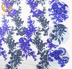 De koningsblauwen Geparelde Nylon In water oplosbare 140cm Breedte van de Kantstof 80% voor Jonge geitjeskleding