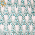 Het elegante Geparelde van de het Kantstof van de Decoratie 3D Bloem Met de hand gemaakte Netto Borduurwerk