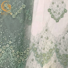 Met de hand gemaakt Groen Mesh Exquisite Beads Lace Fabric voor Kleding het Maken
